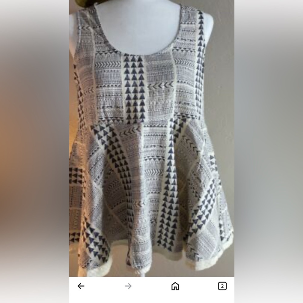 RD Style Cream Asymmetrical Peplum Tank Top